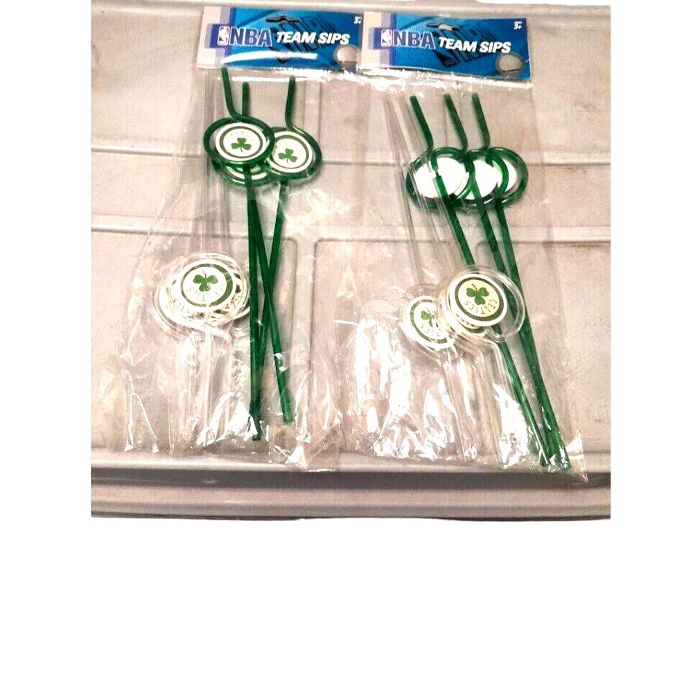 NBA Celtic Drinking Strays 2 Packs 12 Strays New Plastic